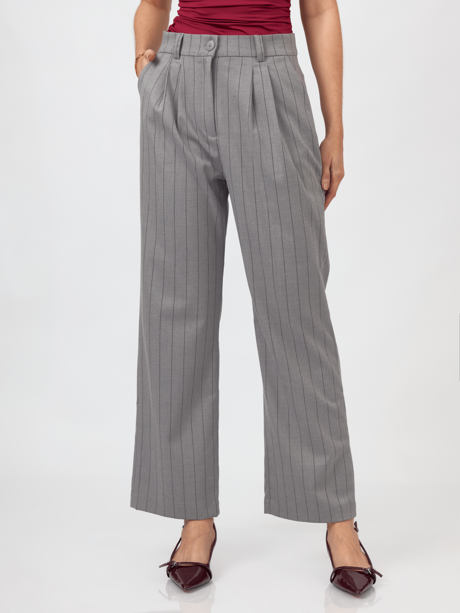 PANTALÓN RECTO ELLE DE RAYAS