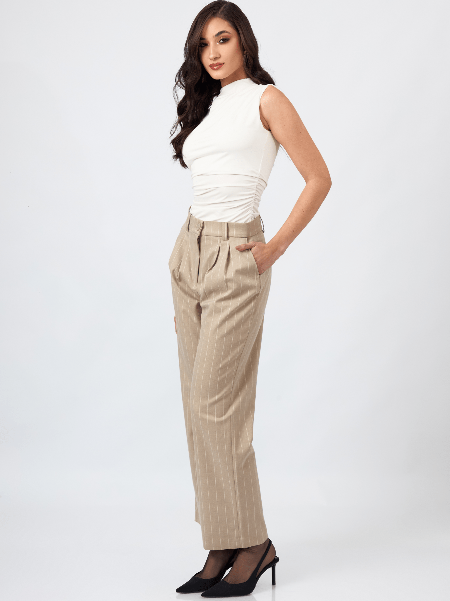 PANTALÓN RECTO ELLE DE RAYAS