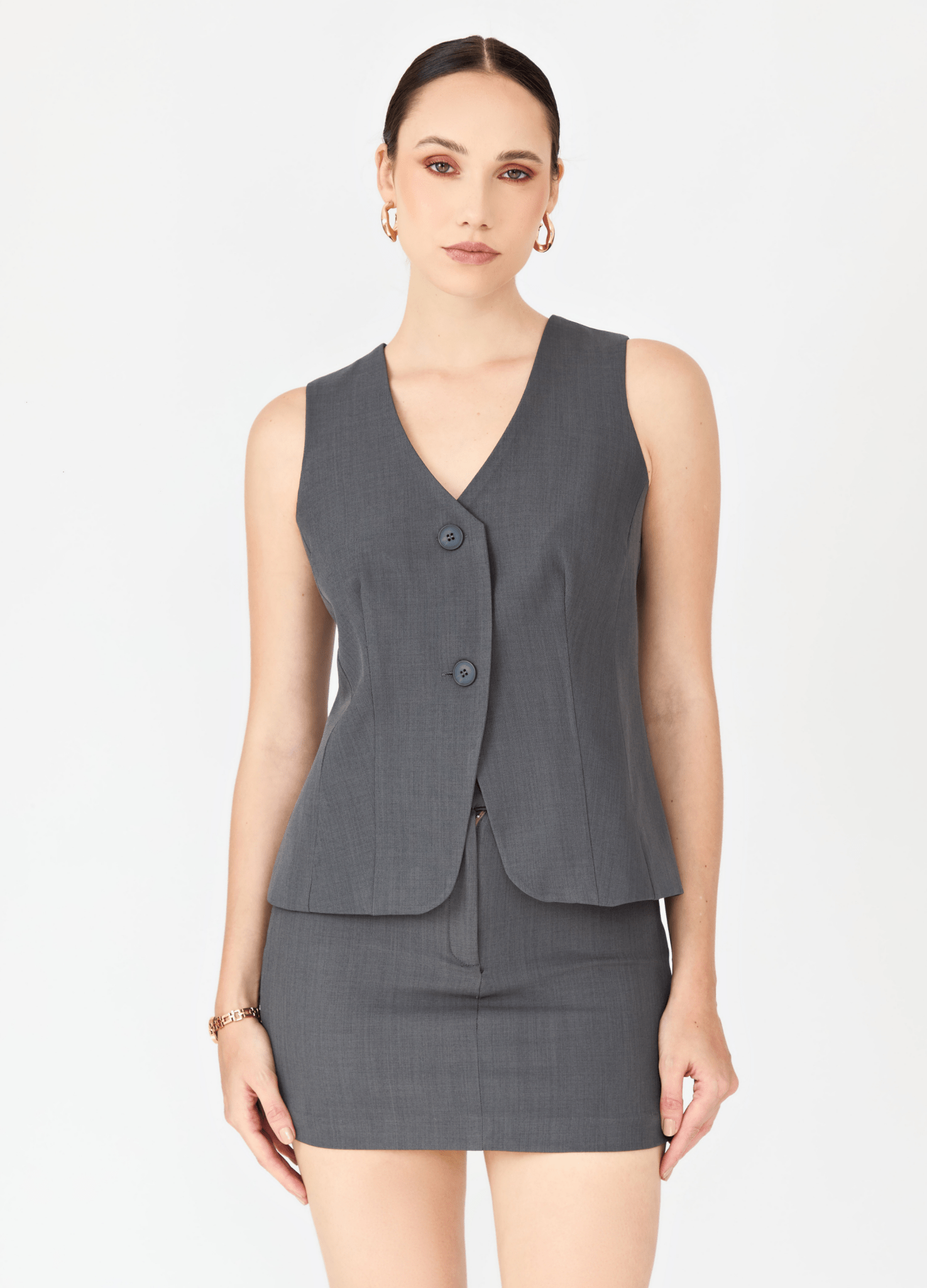 Chaleco sastre Virginia con cuello en V