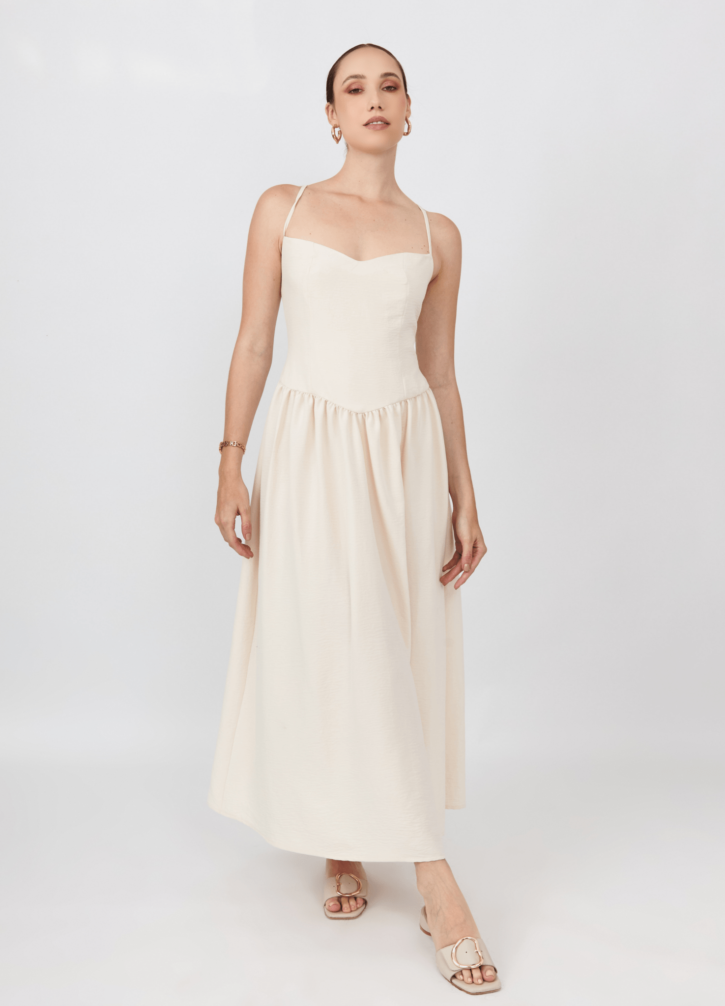 Vestido largo Frida con escote strapless