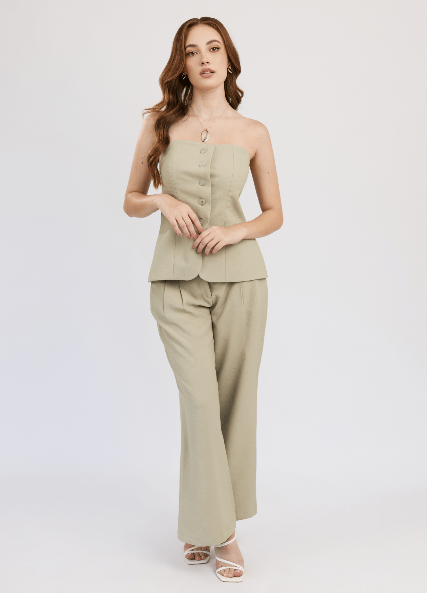 Pantalón recto de lino Malia para mujer