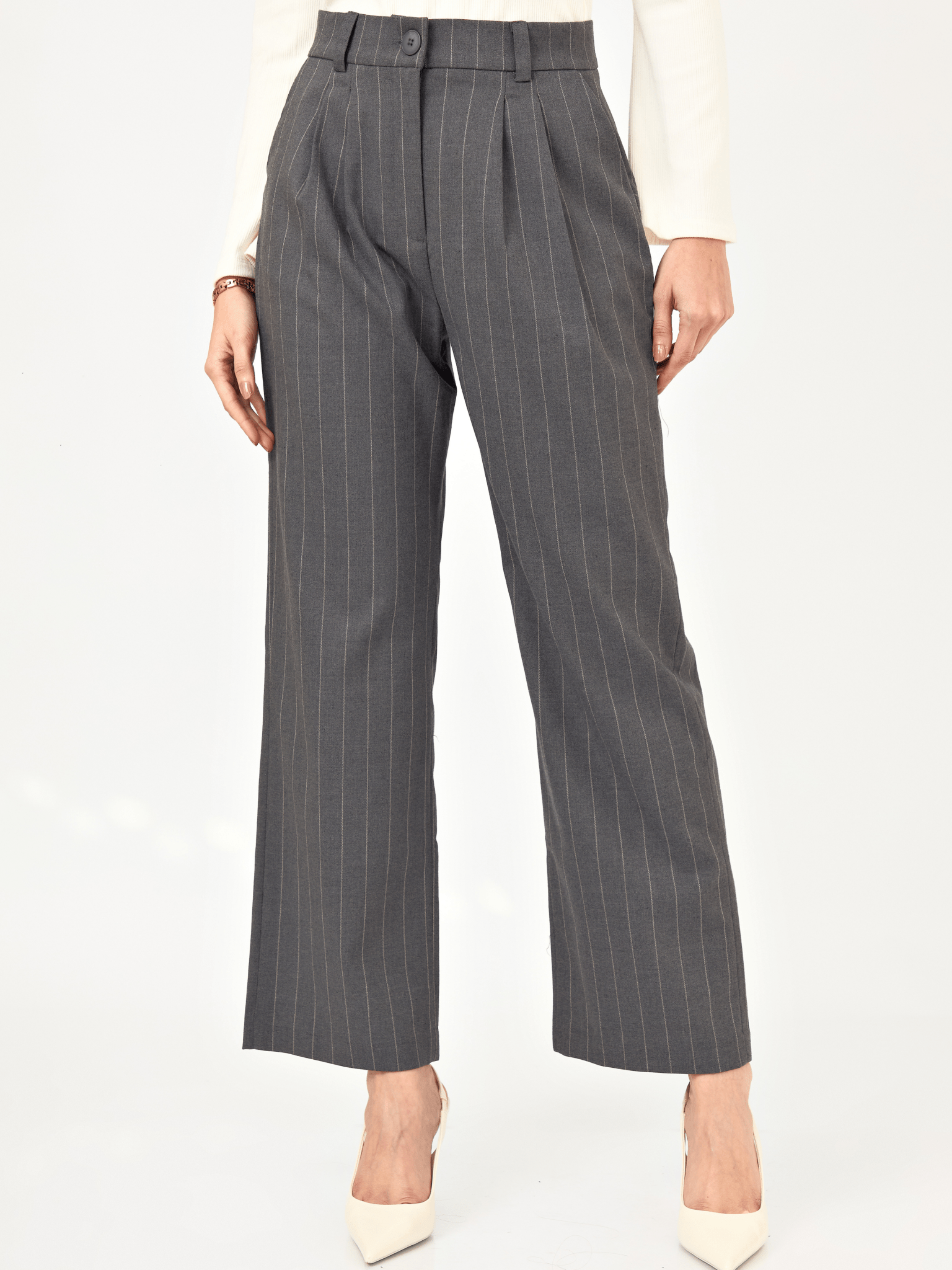 PANTALÓN RECTO ELLE DE RAYAS