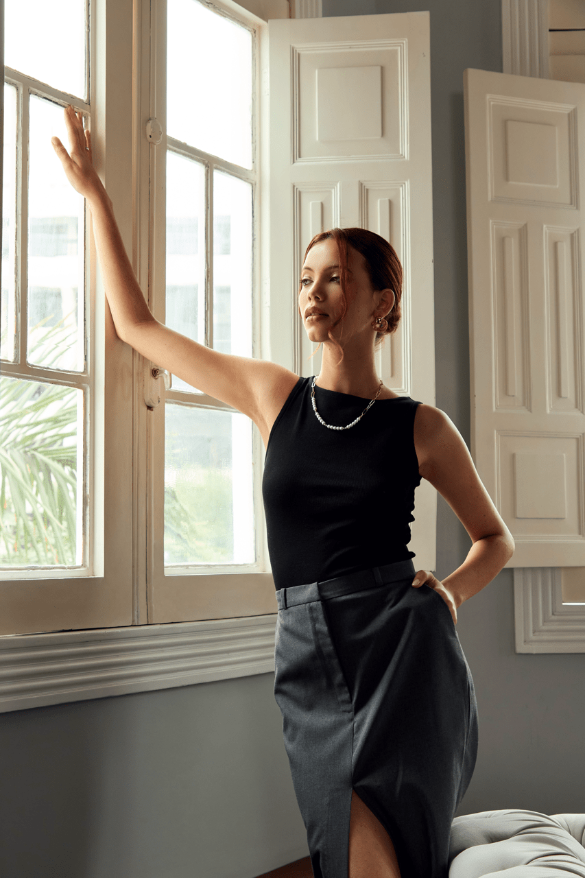 Falda larga sastre Edwina para mujer