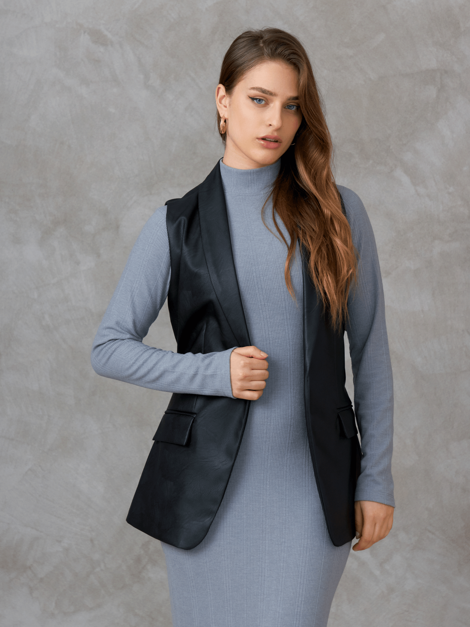 Chaleco cuerina formal Agatha para mujer