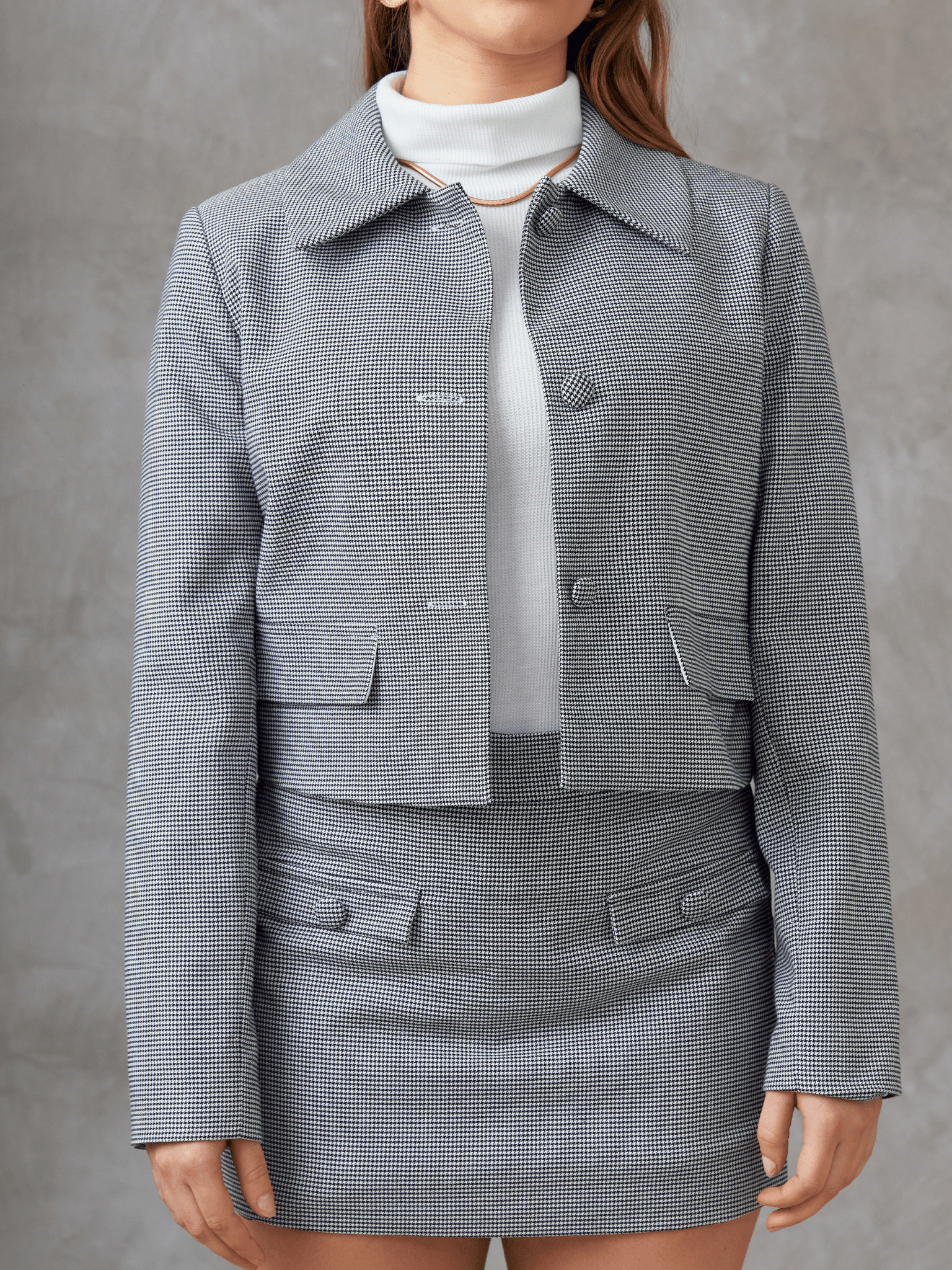 Saco Crop de cuadros Amelia para mujer