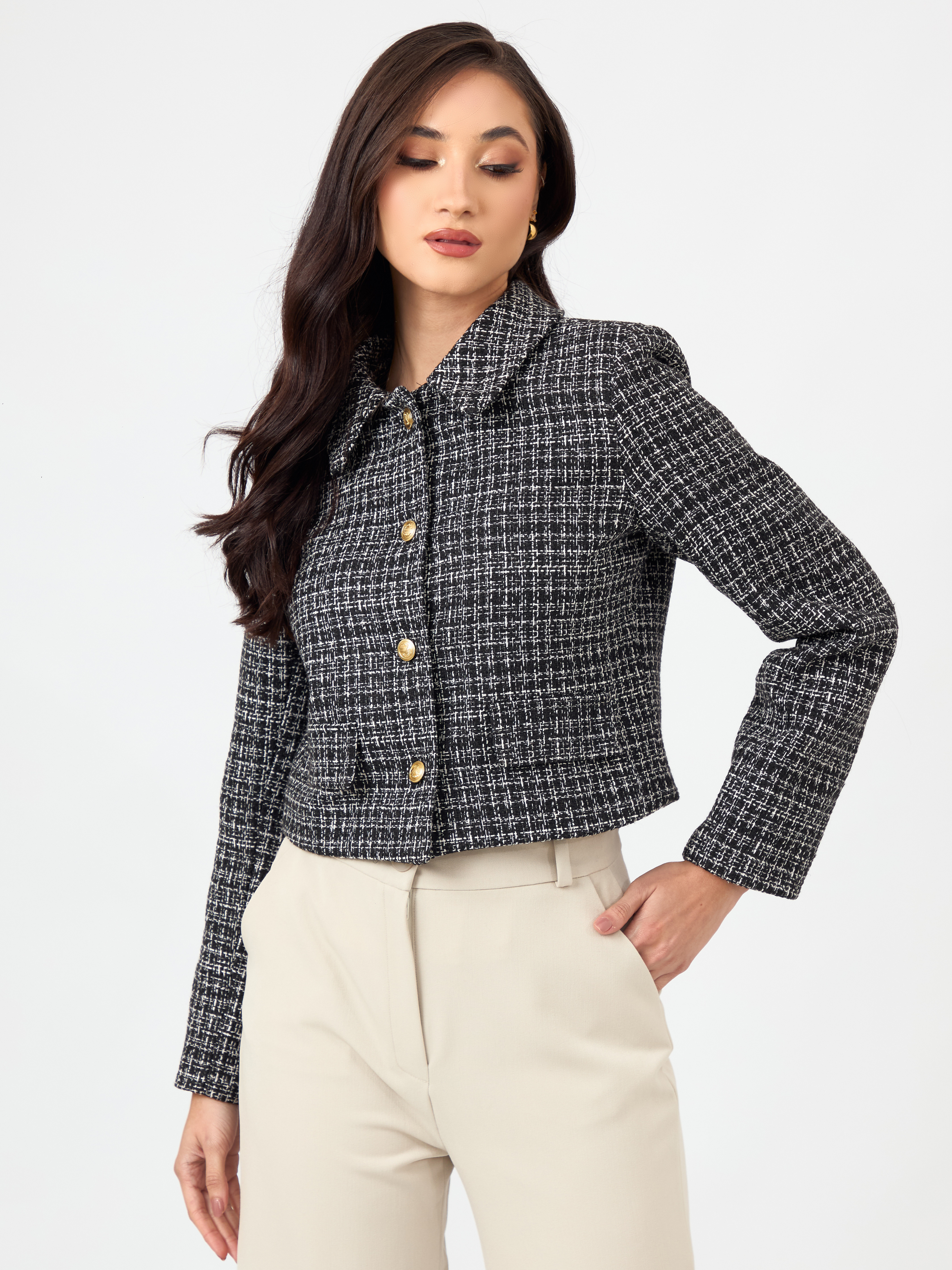 CHAQUETA TWEED BLAIR CROP