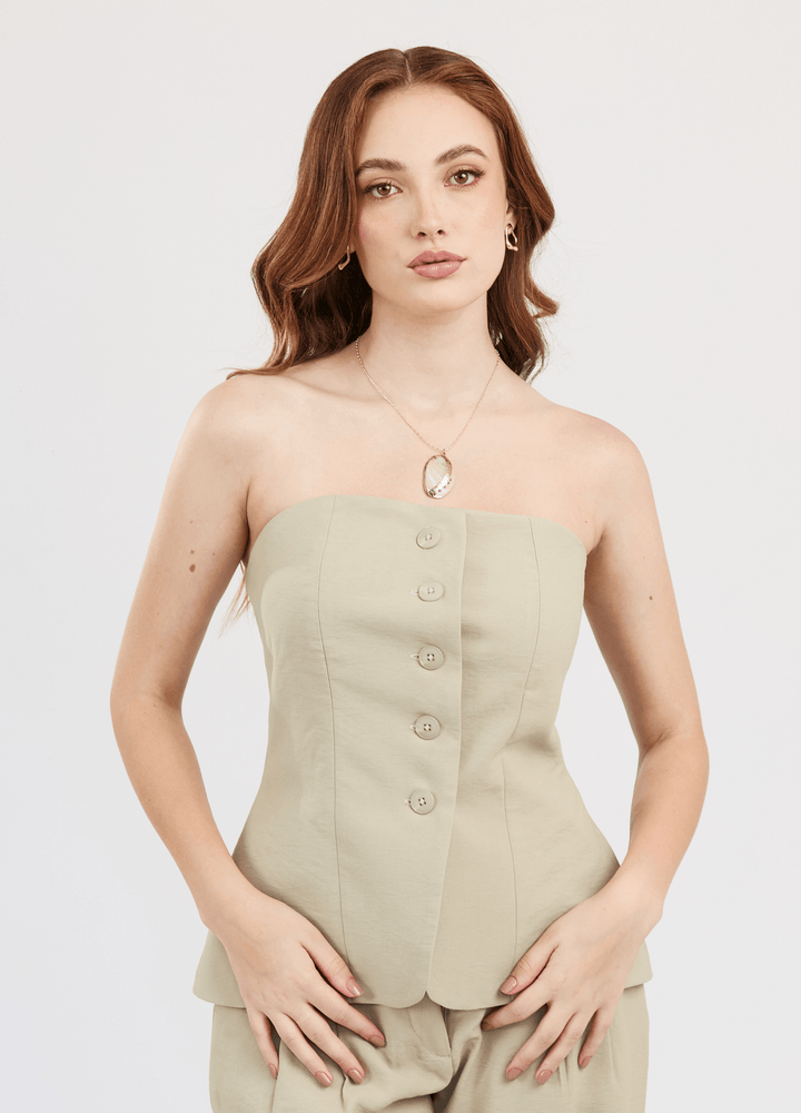 TOP LIANA STRAPLESS SASTRE BASTA OVALADA - Bembella Perú