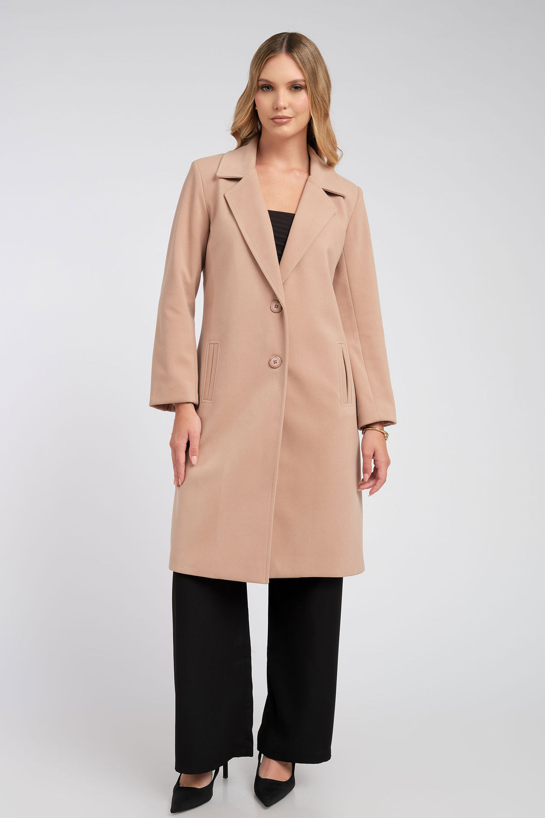 ABRIGO STELLE SUEDE FIT RECTO