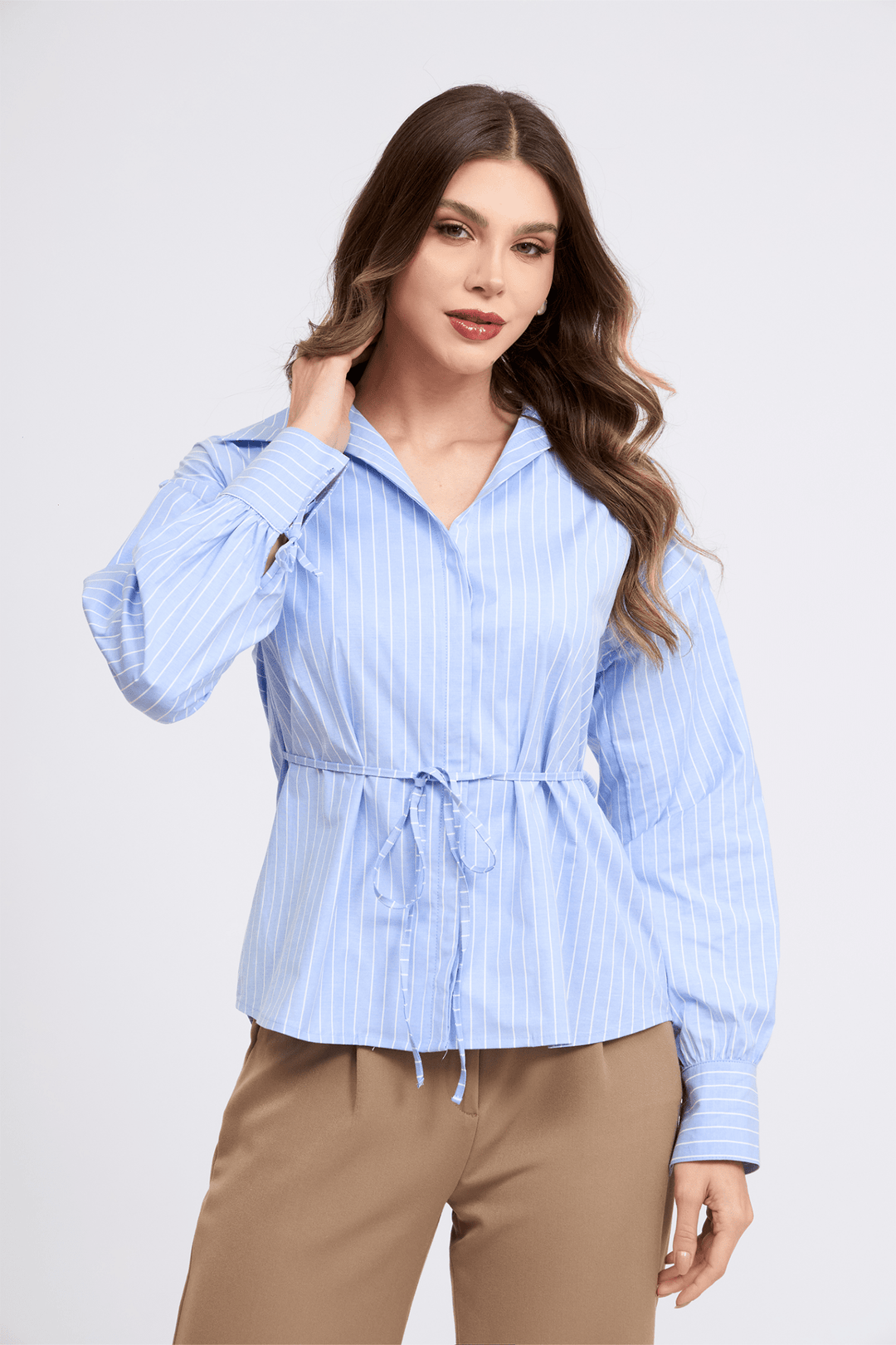 CAMISA BIANCA DE POPELINA ELÁSTICA NEW - Bembella Perú