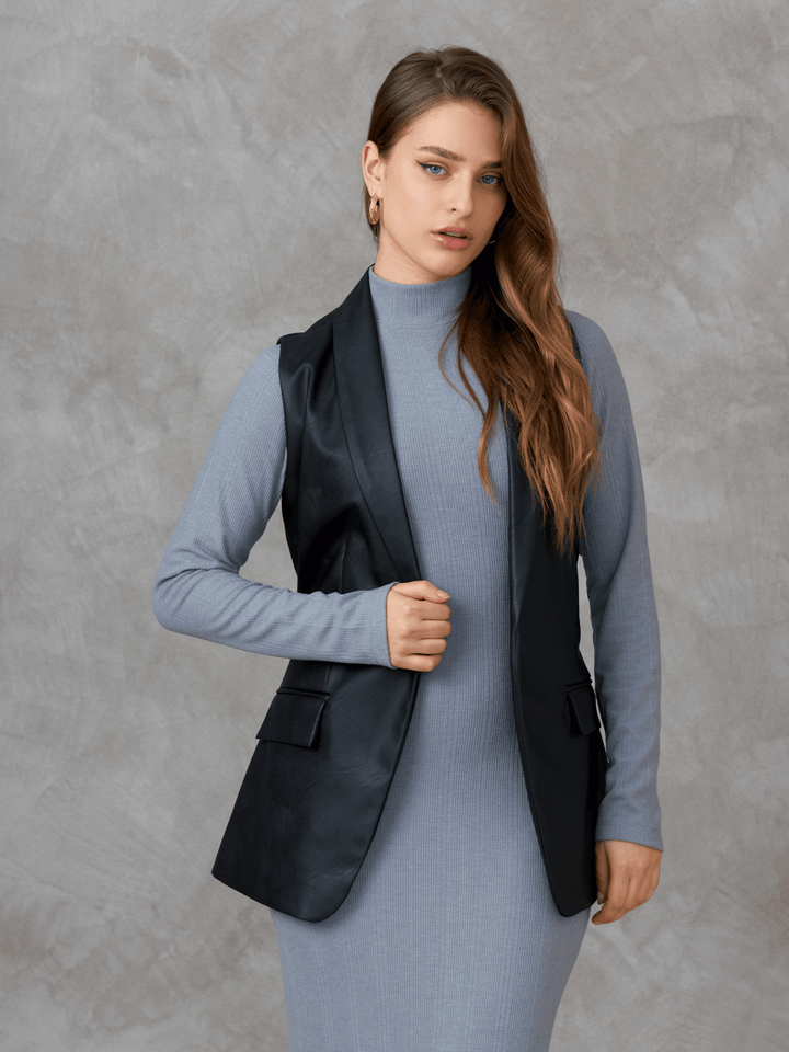 Chaleco cuerina formal Agatha para mujer