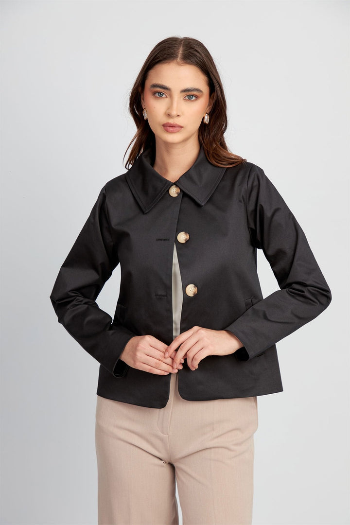 CHAQUETA MARGOT TIPO GABARDINA ESTRUCTURADA - Bembella Perú