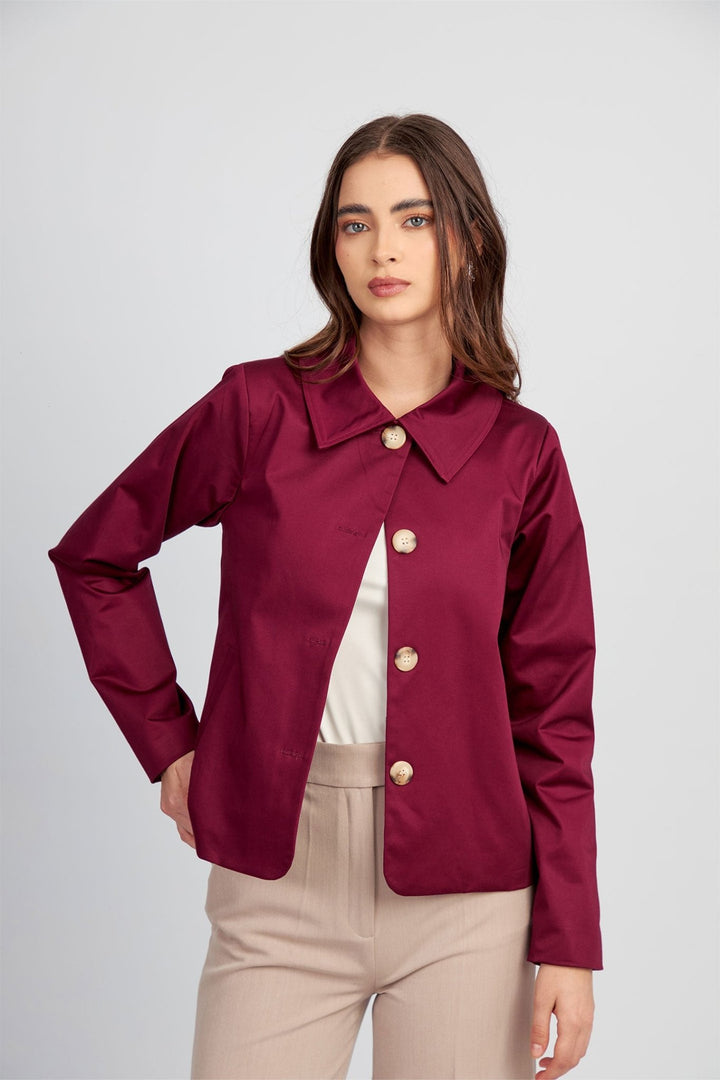CHAQUETA MARGOT TIPO GABARDINA ESTRUCTURADA - Bembella Perú