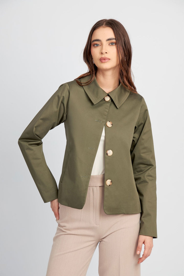 CHAQUETA MARGOT TIPO GABARDINA ESTRUCTURADA - Bembella Perú