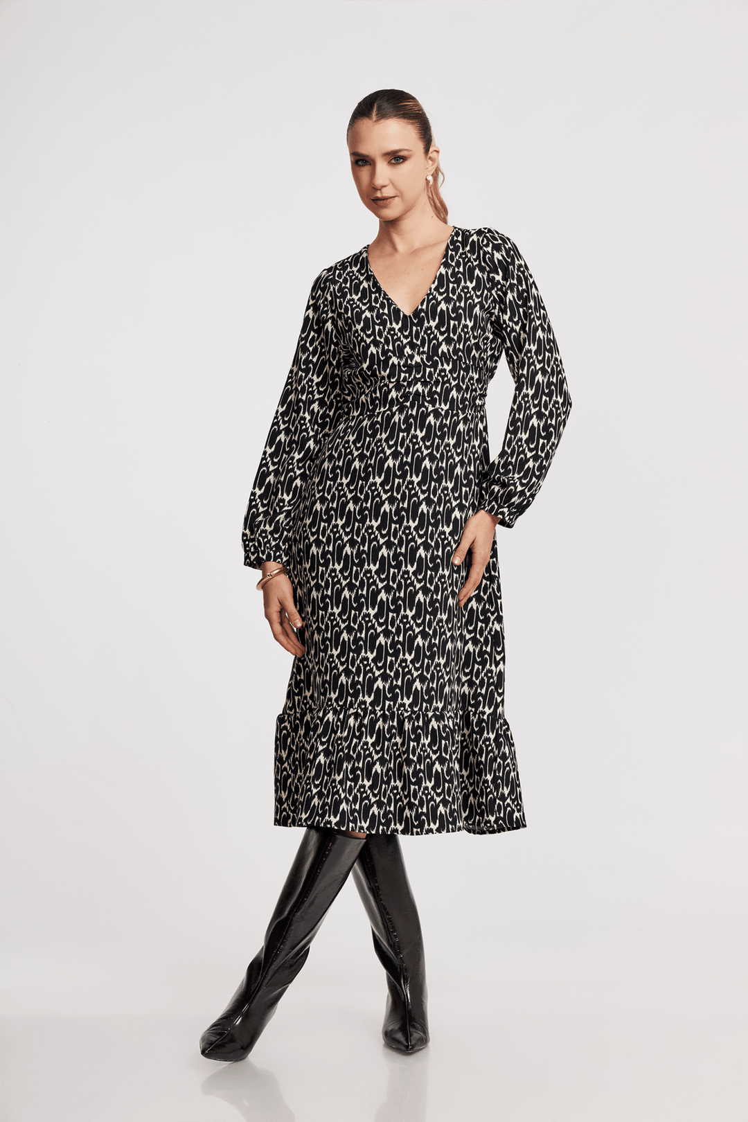 VESTIDO NIVA BOHO ROMÁNTICO FAJÍN FRUNCIDO - Bembella Perú