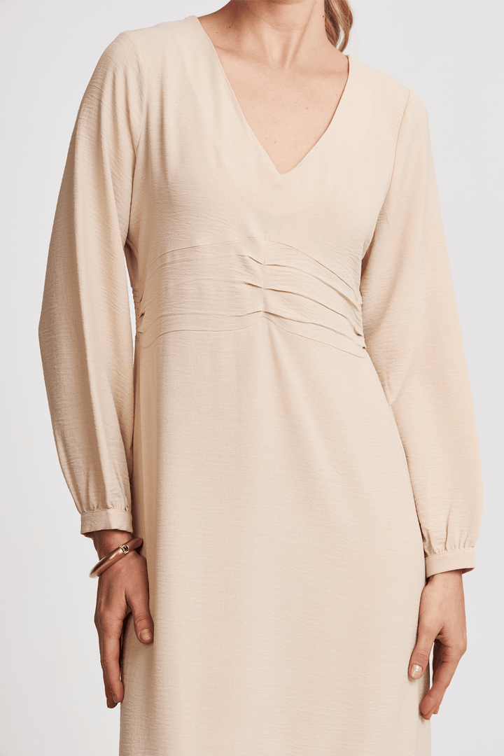 VESTIDO NIVA BOHO ROMÁNTICO FAJÍN FRUNCIDO - Bembella Perú