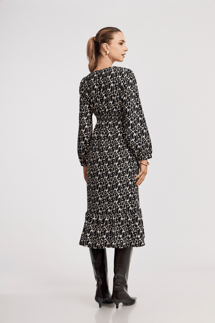 VESTIDO NIVA BOHO ROMÁNTICO FAJÍN FRUNCIDO - Bembella Perú