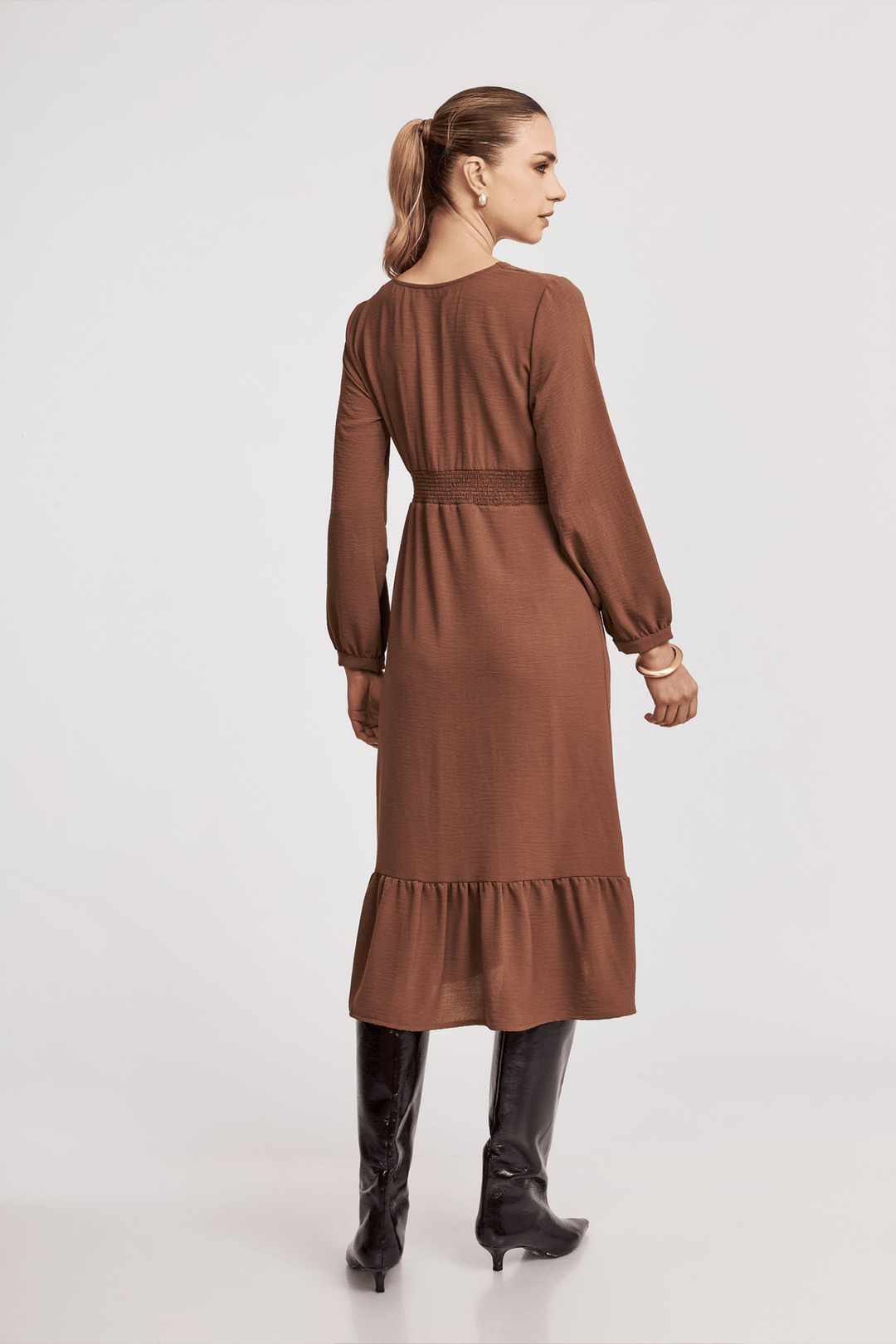 VESTIDO NIVA BOHO ROMÁNTICO FAJÍN FRUNCIDO - Bembella Perú