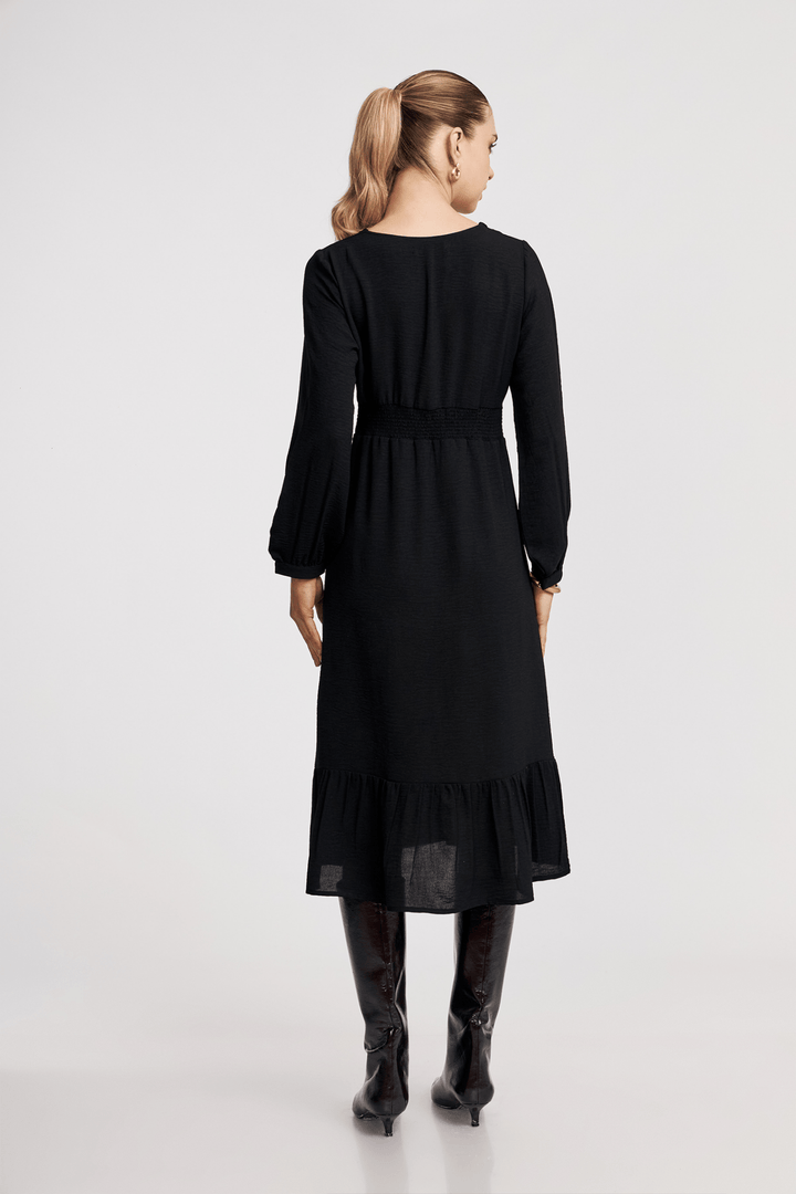 VESTIDO NIVA BOHO ROMÁNTICO FAJÍN FRUNCIDO - Bembella Perú