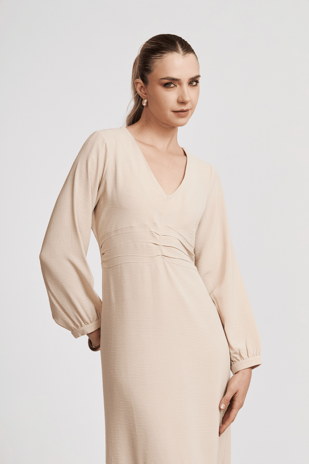 VESTIDO NIVA BOHO ROMÁNTICO FAJÍN FRUNCIDO - Bembella Perú