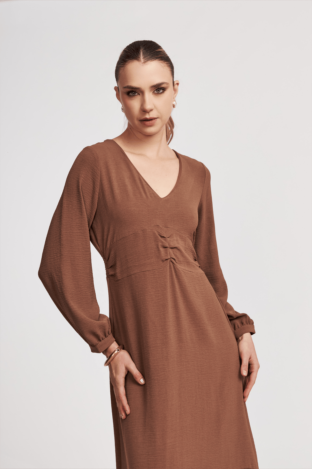 VESTIDO NIVA BOHO ROMÁNTICO FAJÍN FRUNCIDO - Bembella Perú