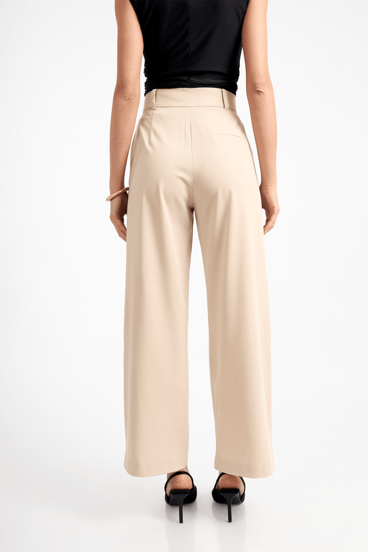PANTALÓN MELANIA SASTRE CINTURA BOTA SEMI ANCHA