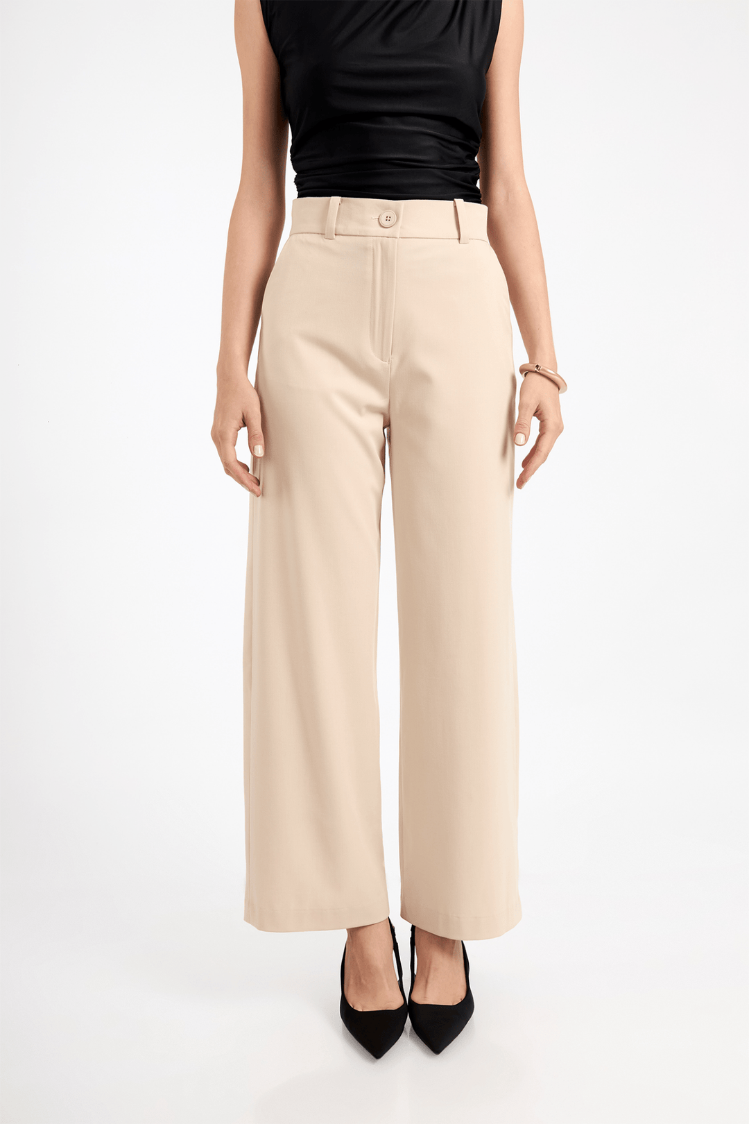 PANTALÓN MELANIA SASTRE CINTURA BOTA SEMI ANCHA