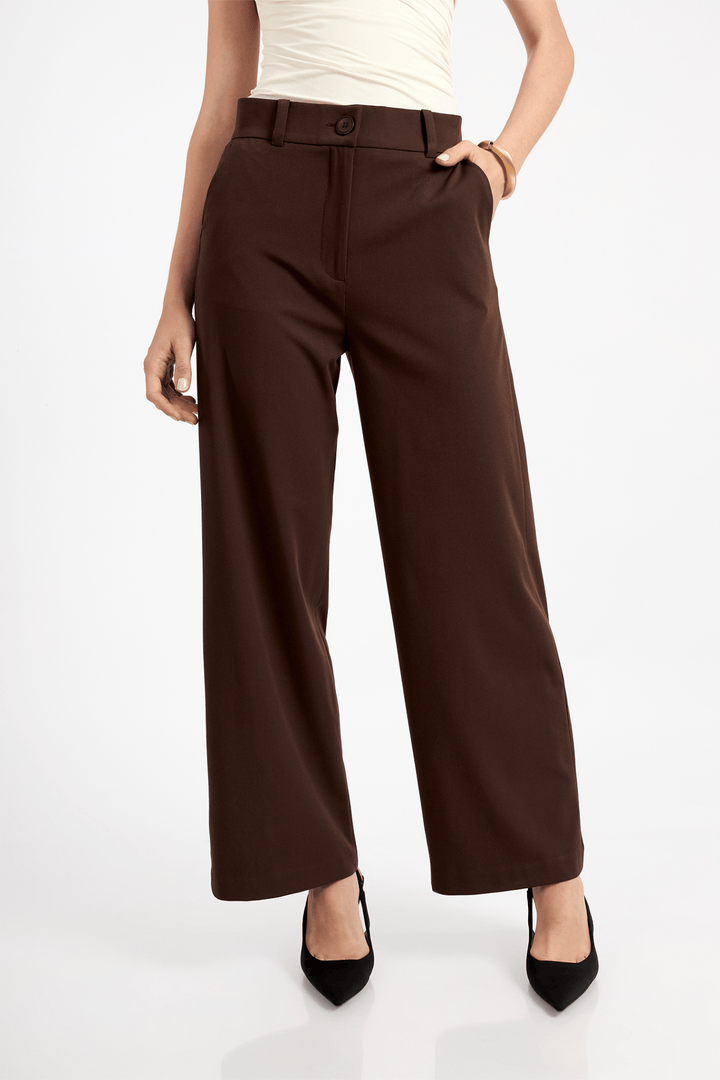 PANTALÓN MELANIA SASTRE CINTURA BOTA SEMI ANCHA